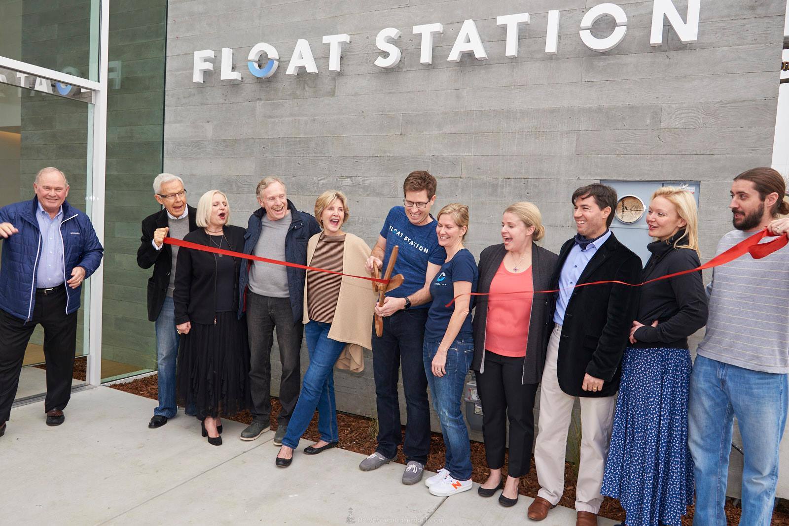 Ryan at Float Station grand opening ribbon cutting, Campbell California